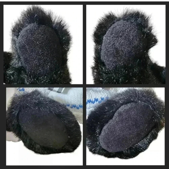 Vintage Russ Berrie Black Teddy Bear Plush – 12" 2005 Handknit Sweater - Picture 7 of 10